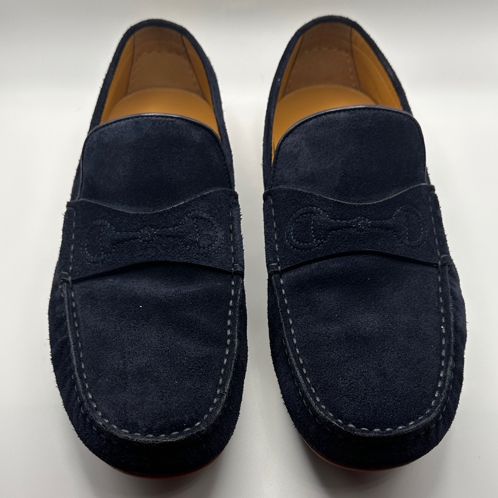 Gucci Men's Dark Blue Suede Loafers